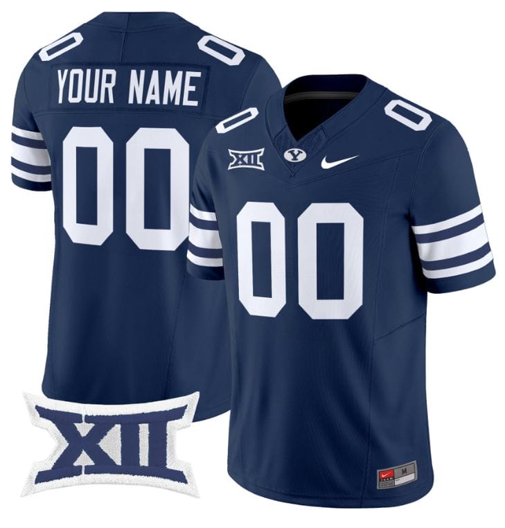 Custom BYU Cougars Jersey Name and Number Vapor Limited College Football Stitched Navy 8 Custom BYU Cougars Jersey Name and Number Vapor Limited College Football Stitched Navy