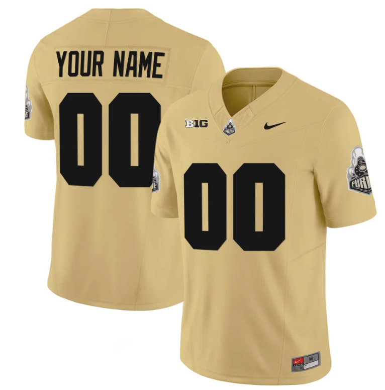 Custom Purdue Boilermakers Jersey Name and Number Vapor Football Stitched Gold 8 Custom Purdue Boilermakers Jersey Name and Number Vapor Football Stitched Gold