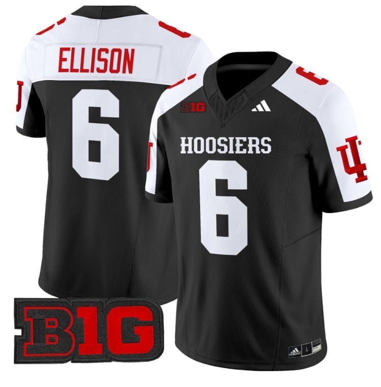 Justice Ellison Jersey #6 Indiana Hoosiers Vapor Limited Football Black Alternate 8 Justice Ellison Jersey #6 Indiana Hoosiers Vapor Limited Football Black Alternate