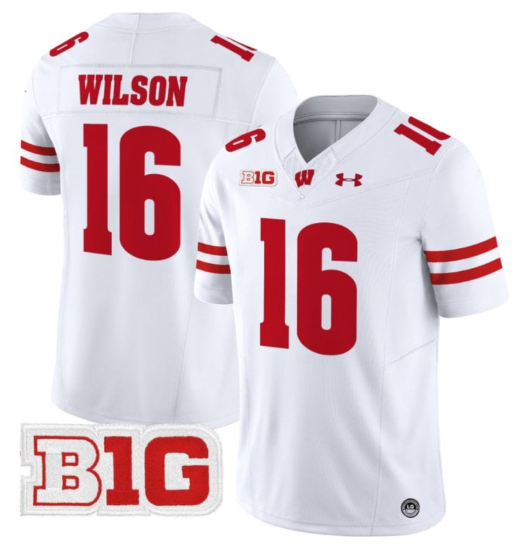 Russell Wilson Jersey #16 Wisconsin Badgers Vapor Football Stitched White 8 Russell Wilson Jersey #16 Wisconsin Badgers Vapor Football Stitched White