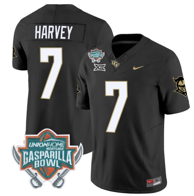 RJ Harvey Jersey #7 UCF Knights Unionhome Patch Vapor Football Stitched Black 8 RJ Harvey Jersey #7 UCF Knights Unionhome Patch Vapor Football Stitched Black