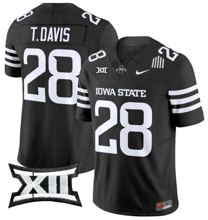 Troy Davis Jersey #28 Iowa State Cyclones Vapor Limited College Football Stitched Black 8 Troy Davis Jersey #28 Iowa State Cyclones Vapor Limited College Football Stitched Black