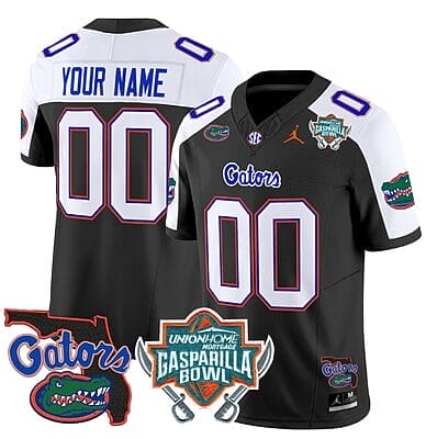 Custom Florida Gators Jersey 2025 Gasparilla Bowl Patch Football Black Alternate 8 Custom Florida Gators Jersey 2025 Gasparilla Bowl Patch Football Black Alternate