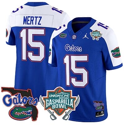 Graham Mertz Jersey #15 Florida Gators 2025 Gasparilla Bowl Patch Royal Alternate 8 Graham Mertz Jersey #15 Florida Gators 2025 Gasparilla Bowl Patch Royal Alternate