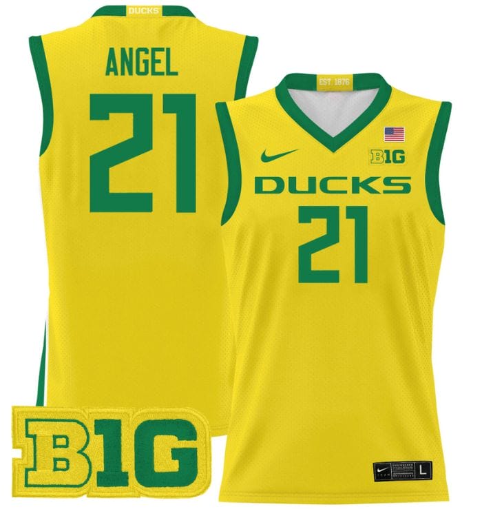 Brandon Angel Jersey #21 Oregon Ducks 2024 Lightweight Basketball Yellow 1 Brandon Angel Jersey #21 Oregon Ducks 2024 Lightweight Basketball Yellow