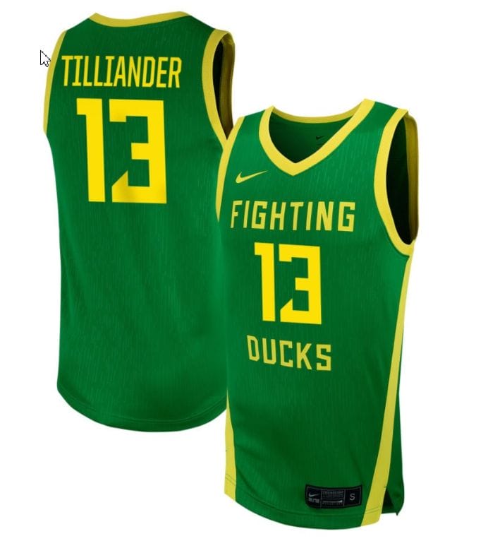 Filippa Tilliander Jersey #13 Oregon Ducks NIL Basketball Green 1 Filippa Tilliander Jersey #13 Oregon Ducks NIL Basketball Green