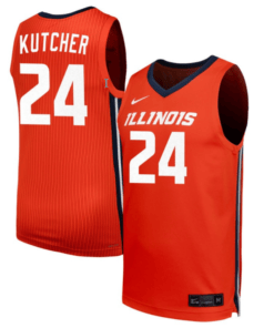Keaton Kutcher Jersey #24 Illinois Fighting Illini NIL Basketball Orange