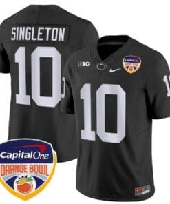 Alternative view of Nicholas Singleton Jersey #10 Penn State Orange Bowl Patch Football All Stitched