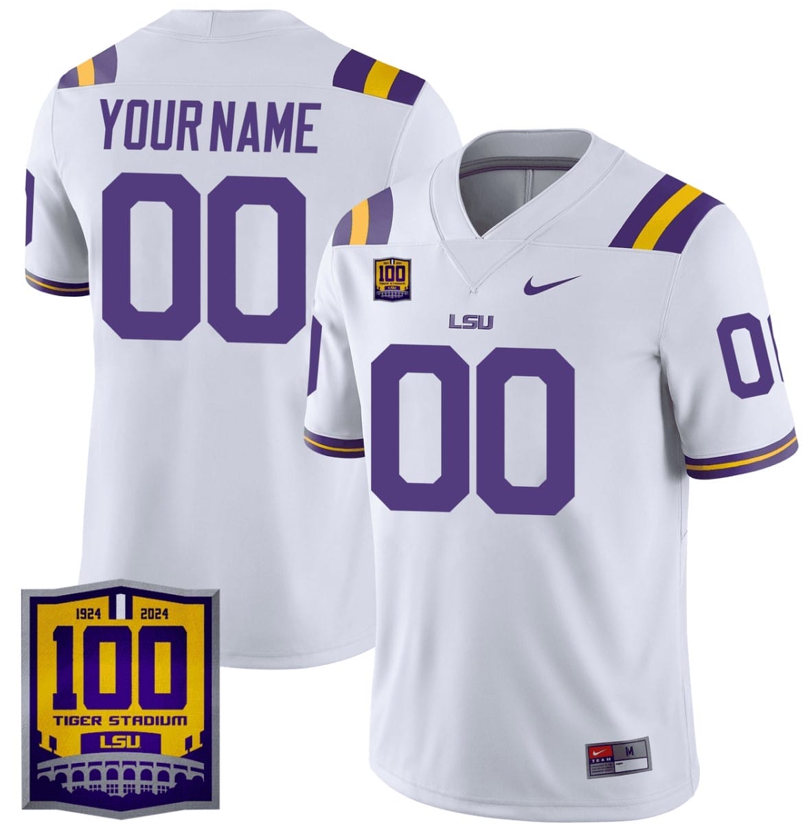 Custom LSU Tigers Jersey Name, Number 100 Years of Tiger Stadium Patch Football All Stitched 2 Custom LSU Tigers Jersey Name, Number 100 Years of Tiger Stadium Patch Football All Stitched - Image 2