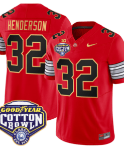 Treveyon Henderson Jersey #32 Ohio State 'Heritage Stripe' Cotton Bowl Football All Stitched