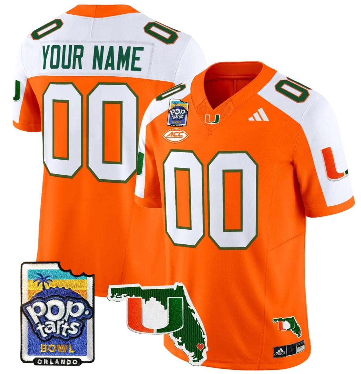 Custom Miami Hurricanes Jersey Name, Number 2025 PopTarts Bowl Patch Football All Stitched 4 Custom Miami Hurricanes Jersey Name, Number 2025 PopTarts Bowl Patch Football All Stitched - Image 4