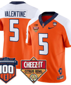 Ca'Lil Valentine Jersey #5 Illinois Fighting 2025 Cheez-It Citrus Bowl Stitched Football 10 CWWJBPC