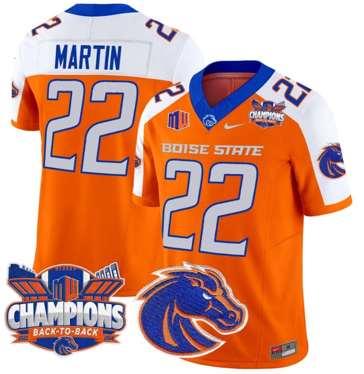 Doug Martin Jersey #22 Boise State Broncos Back To Back Champions Stitched Football 6 Doug Martin Jersey #22 Boise State Broncos Back To Back Champions Stitched Football - Image 6