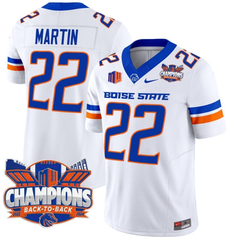 Doug Martin Jersey #22 Boise State Broncos Back To Back Champions Stitched Football 2 Doug Martin Jersey #22 Boise State Broncos Back To Back Champions Stitched Football - Image 2