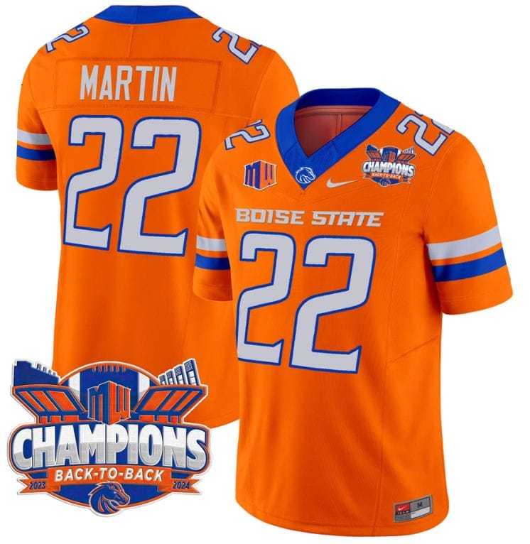 Doug Martin Jersey #22 Boise State Broncos Back To Back Champions Stitched Football 5 Doug Martin Jersey #22 Boise State Broncos Back To Back Champions Stitched Football - Image 5