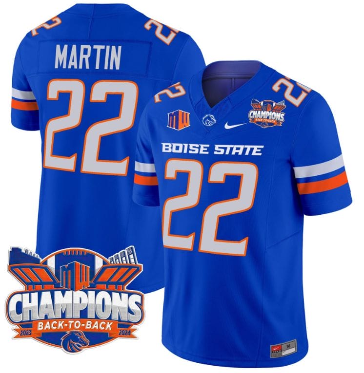 Doug Martin Jersey #22 Boise State Broncos Back To Back Champions Stitched Football 3 Doug Martin Jersey #22 Boise State Broncos Back To Back Champions Stitched Football - Image 3