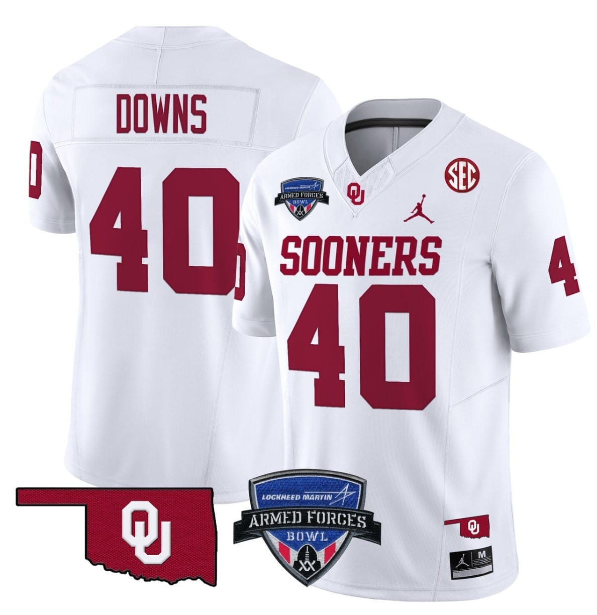 Ethan Downs Jersey #40 Oklahoma Sooners 2025 Armed Forces Bowl Patch Football All Stitched 2 Ethan Downs Jersey #40 Oklahoma Sooners 2025 Armed Forces Bowl Patch Football All Stitched - Image 2