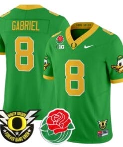 Alternative view of Dillon Gabriel Jersey #8 Oregon Ducks 2025 Rose Bowl Game Patch Vapor All Stitched Football