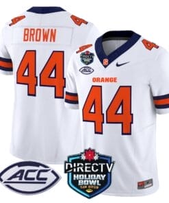 Jim Brown Jersey #44 Syracuse Orange 2025 Holiday Bowl Patch All Stitched Football 9 J1VL1JJ