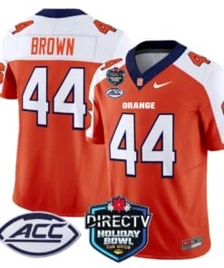 Jim Brown Jersey #44 Syracuse Orange 2025 Holiday Bowl Patch All Stitched Football 7 J278SGO