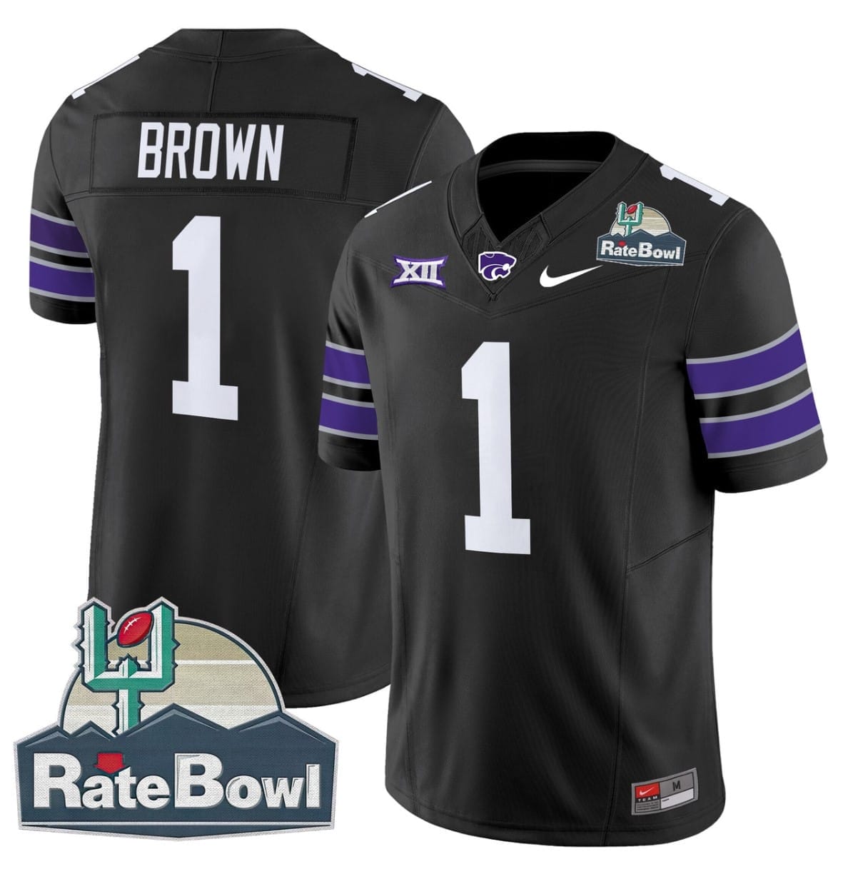 Jayce Brown Jersey #1 Kansas State Wildcats 2025 Rate Bowl Patch Football All Stitched 5 Jayce Brown Jersey #1 Kansas State Wildcats 2025 Rate Bowl Patch Football All Stitched - Image 5