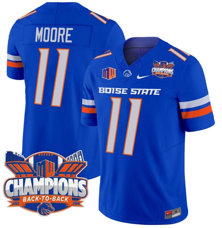 Kellen Moore Jersey #11 Boise State Broncos Back To Back Champions Stitched Football 3 Kellen Moore Jersey #11 Boise State Broncos Back To Back Champions Stitched Football - Image 3