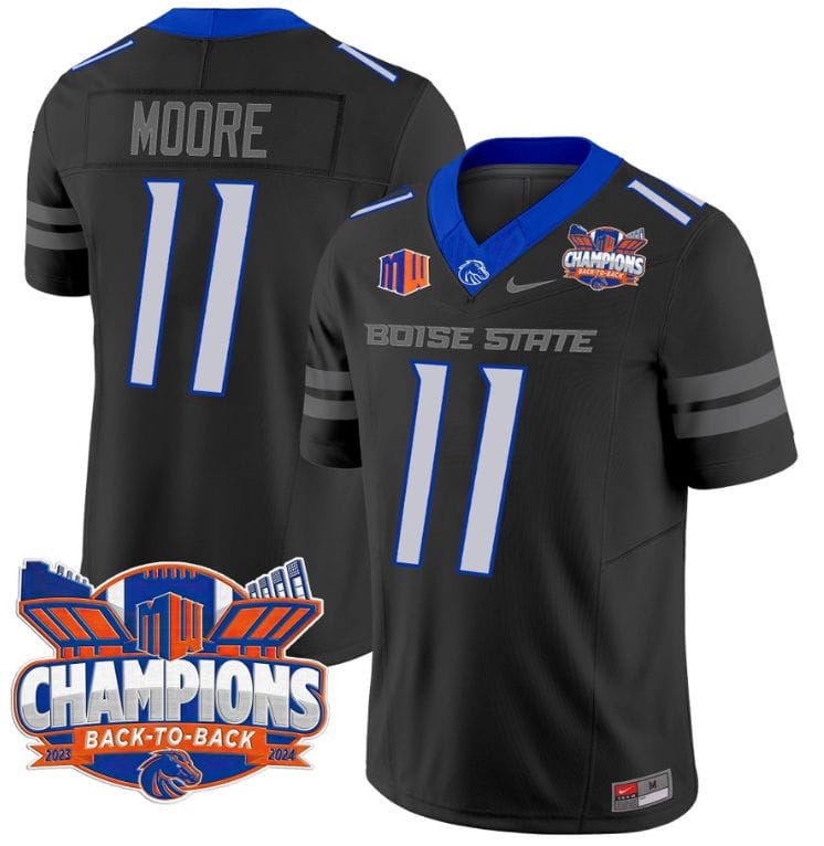 Kellen Moore Jersey #11 Boise State Broncos Back To Back Champions Stitched Football 1 Kellen Moore Jersey #11 Boise State Broncos Back To Back Champions Stitched Football