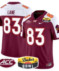 Jaylin Lane Jersey #83 Virginia Tech Hokies 2025 Duke’s Mayo Bowl Patch Stitched Football