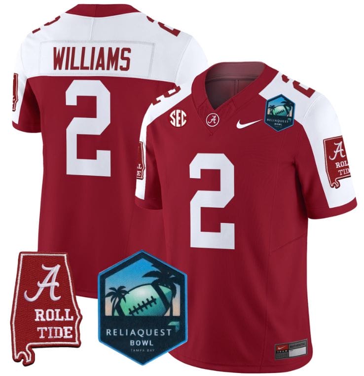 Ryan Williams Jersey #2 Alabama Crimson Tide 2025 ReliaQuest Bowl All Stitched Football 5 Ryan Williams Jersey #2 Alabama Crimson Tide 2025 ReliaQuest Bowl All Stitched Football - Image 5