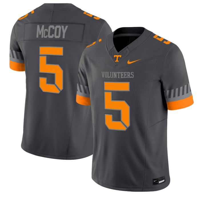Bru McCoy Jersey #5 Tennessee Vols 2025 Smokey Grey Series Stitched Football 2 Bru McCoy Jersey #5 Tennessee Vols 2025 Smokey Grey Series Stitched Football - Image 2