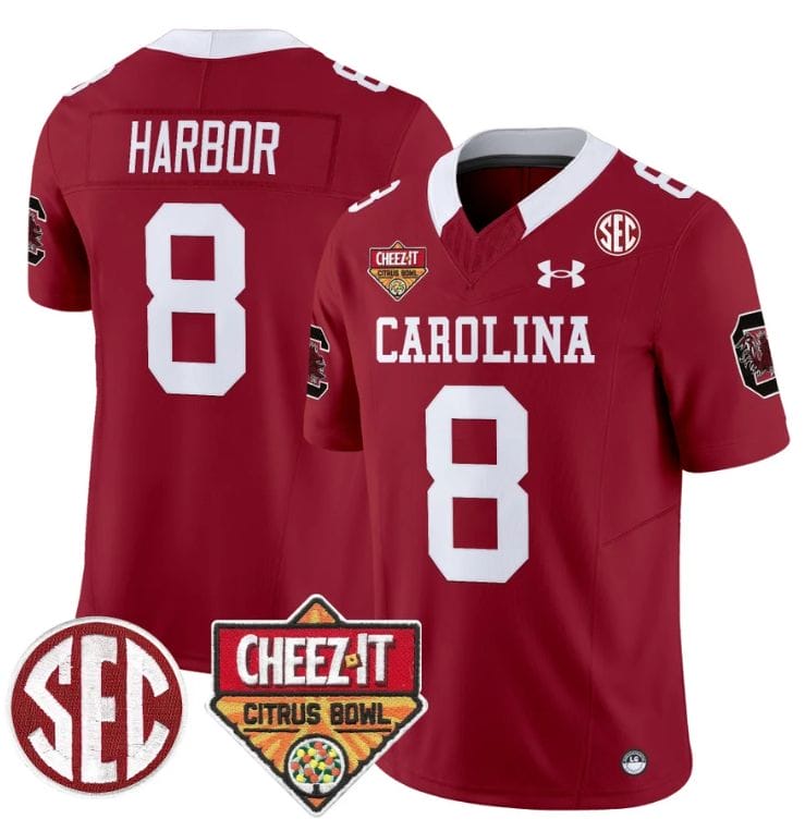 Nyck Harbor Jersey #8 South Carolina Cheez-It Citrus Bowl Patch Stitched Football 2 Nyck Harbor Jersey #8 South Carolina Cheez-It Citrus Bowl Patch Stitched Football - Image 2