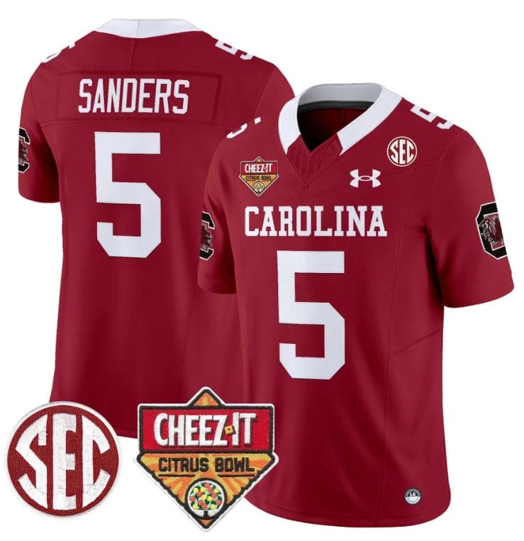 Raheim Sanders Jersey #5 South Carolina Cheez-It Citrus Bowl Patch Stitched Football 3 Raheim Sanders Jersey #5 South Carolina Cheez-It Citrus Bowl Patch Stitched Football - Image 3