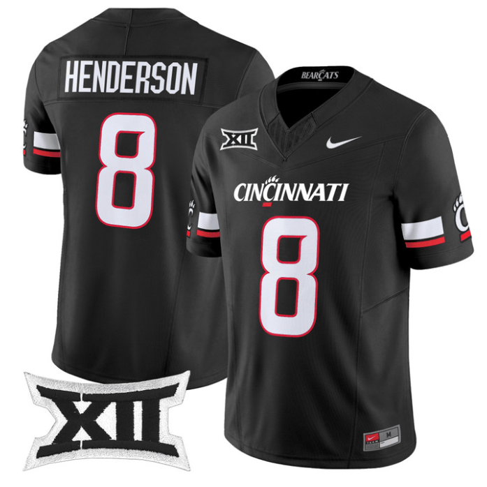 Xzavier Henderson Jersey #8 Cincinnati Bearcats 2025 Limited Stitched Football 1 Xzavier Henderson Jersey #8 Cincinnati Bearcats 2025 Limited Stitched Football