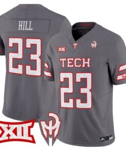 Adam Hill Jersey #23 Texas Tech Red Raiders Too Cold Vapor Stitched 6 Adam Hill Jersey 23 Texas Tech Red Raiders Too Cold Vapor Stitched Gray