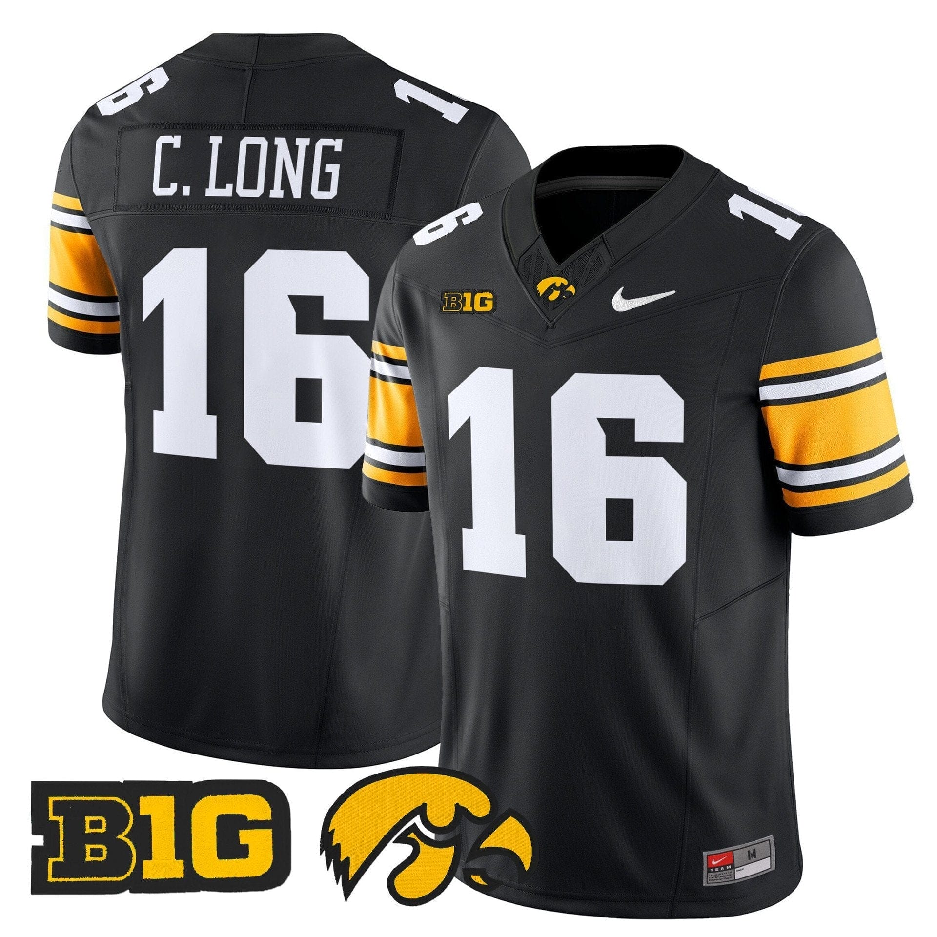 Chuck Long Jersey 16 Iowa Hawkeyes 2025 Limited Stitched Black