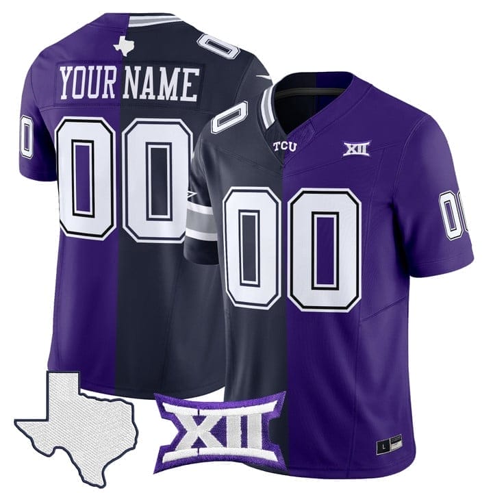CowboysTCUCollegeFootballSplitVaporLimitedCustomJerseyStitched