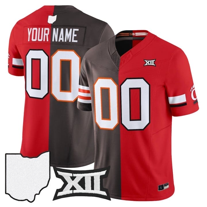 CustomBrownsBearcatsCollegeFootballJerseySplitVaporLimitedStitched