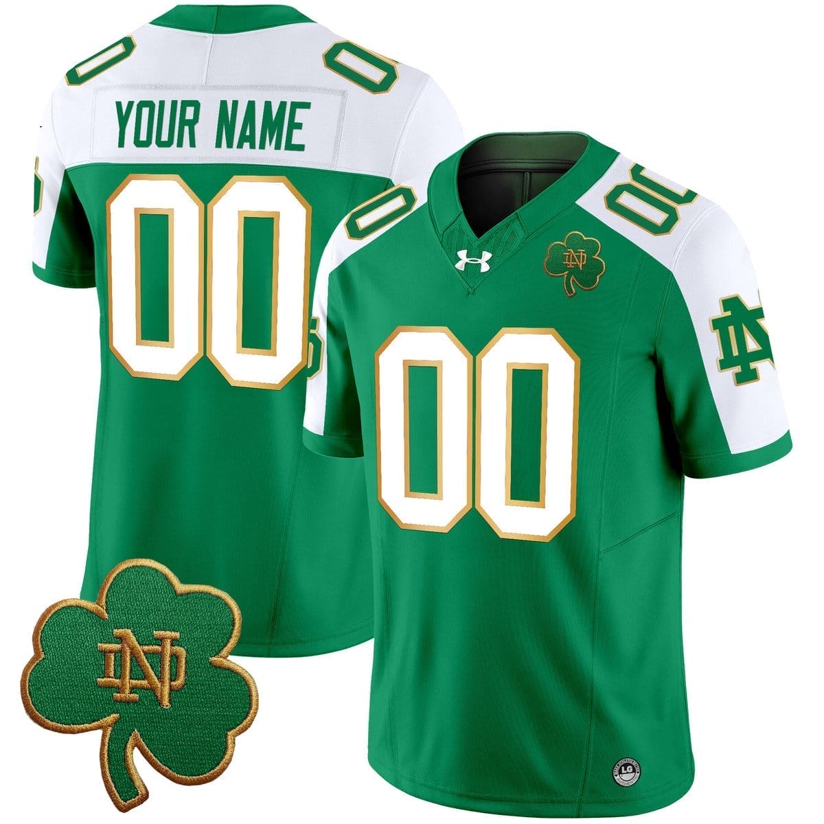 Custom Notre Dame Jersey Stitched Green Alter