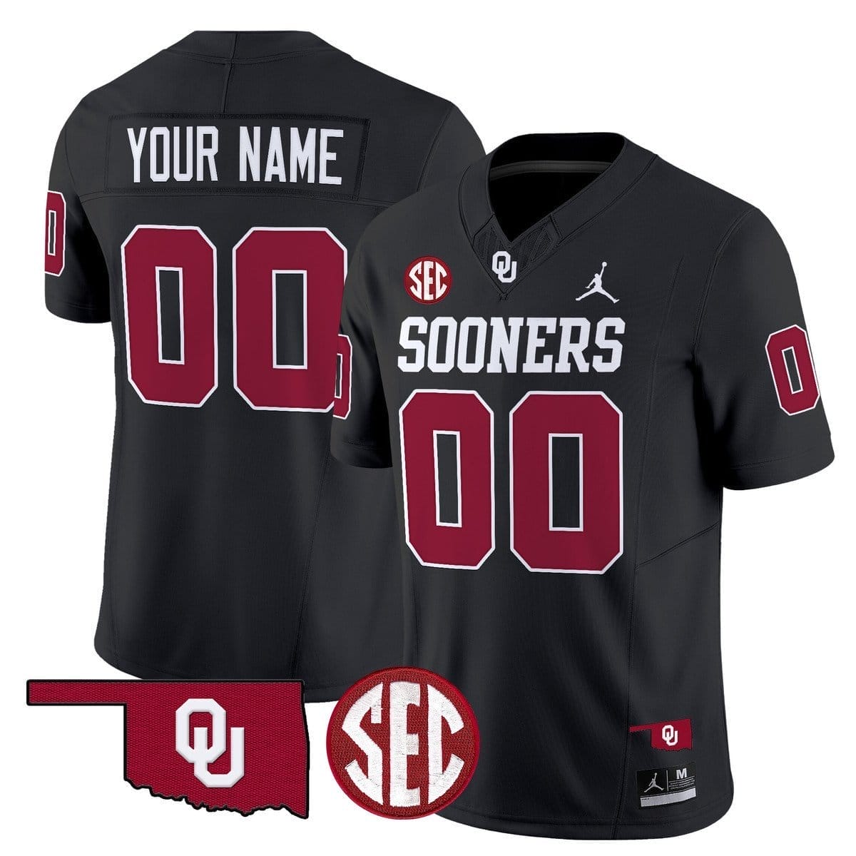 Custom Oklahoma Sooners Jersey Name Number 2025 Limited Stitched Black