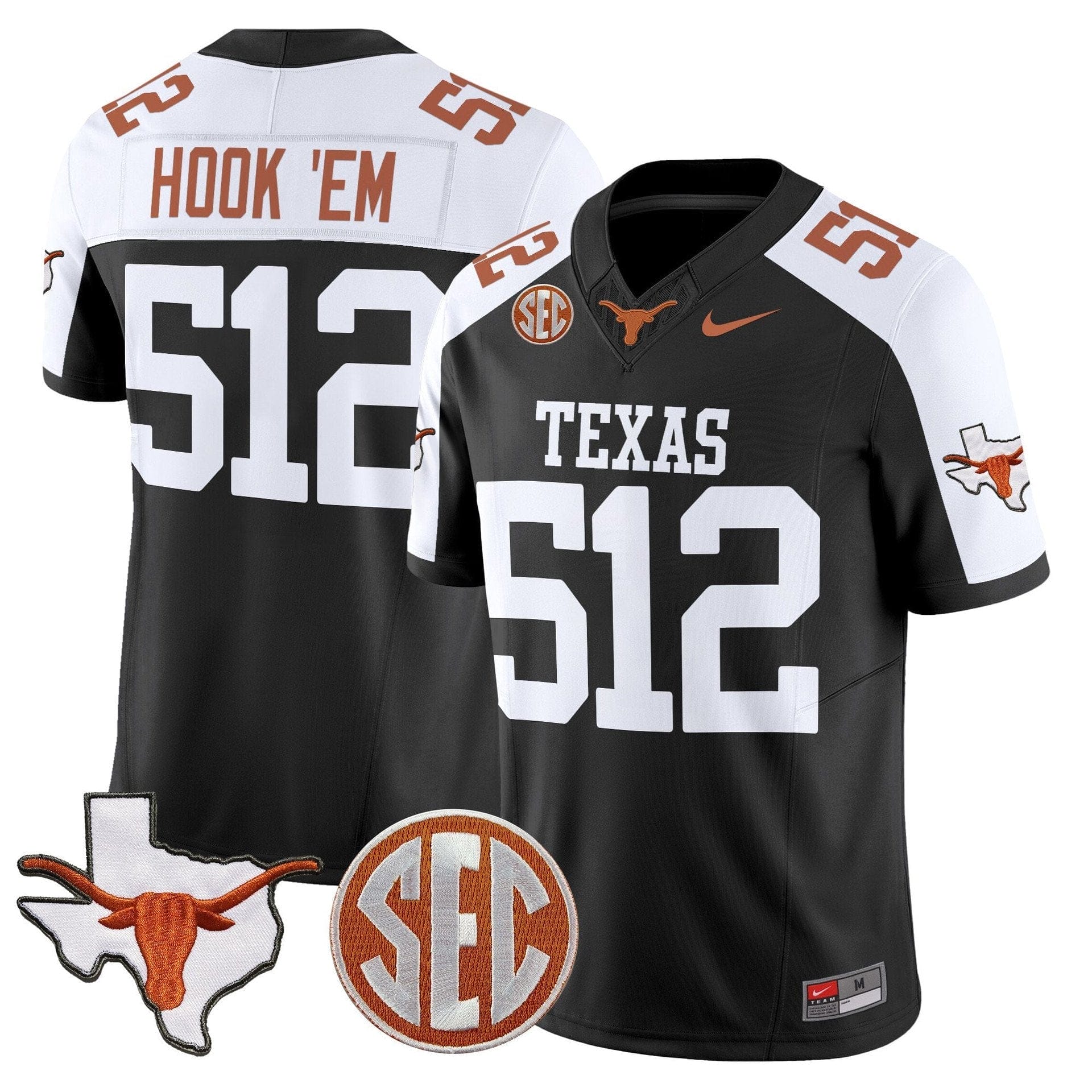 Hook 'Em Jersey #512 Texas Longhorns 2025 State Map SEC Patch 3 Hook 'Em Jersey #512 Texas Longhorns 2025 State Map SEC Patch - Image 3