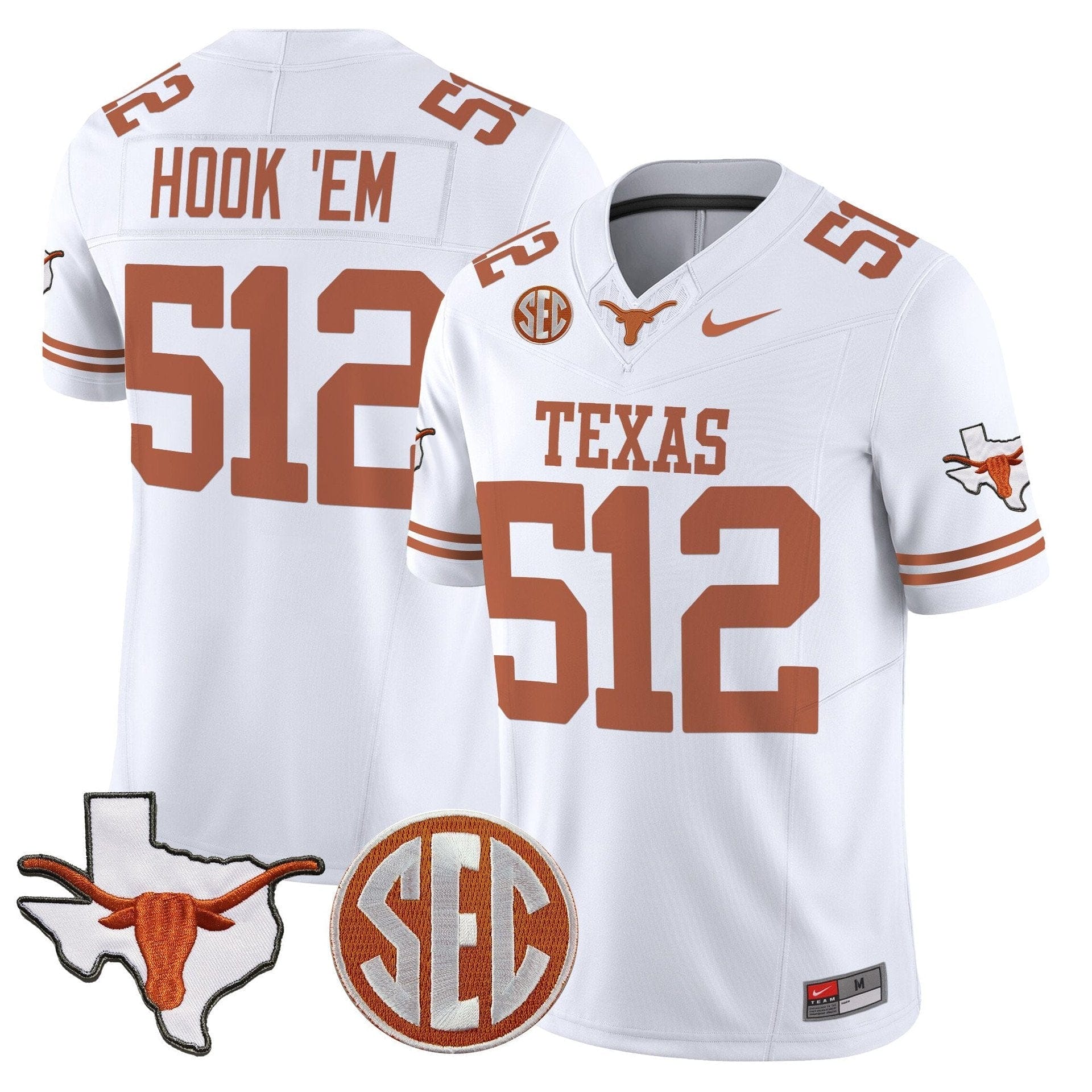 Hook 'Em Jersey #512 Texas Longhorns 2025 State Map SEC Patch 2 Hook 'Em Jersey #512 Texas Longhorns 2025 State Map SEC Patch - Image 2